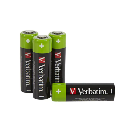 Verbatim Pilas Recargables Premium HR6 AA, 1.2V, 2500mAh, Pack de 4
