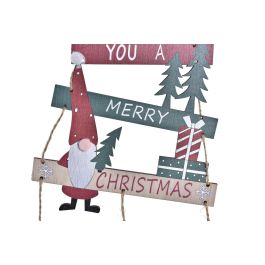 DKD Home Decor Decoración Colgante Navidad Tradicional Verde Rojo 1 x 40 x 16.5 cm (24 Unidades)