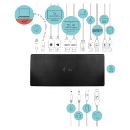 Hub USB i-Tec C31QUATTRODOCKPD Negro