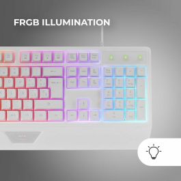 Ratón Gaming Mars Gaming MK124WES Blanco Qwerty Español