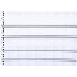 Liderpapel Bloc de Música Combi Pentagrama Cuadriculado 2,5mm Cuarto 20 Hojas 100g/m²