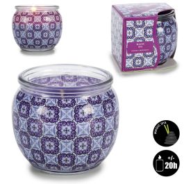Vela Magic Spa Acorde 7.5x6.3x7.5 cm, Vidrio y Cera, Color Morado (12 Unidades)
