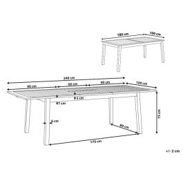 DKD Home Decor Mesa de Comedor para Terraza y Jardín de Teca Extensible, Color Marrón, 100 x 75 x 180 cm (Extensible a 240 cm)