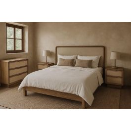 DKD Home Decor Rufur25 Mesita de Noche Urban Marron Mango y Yute 40 x 30 x 45 cm