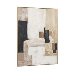 Cuadro Home ESPRIT Blanco Beige Abstracto Urbano 92 x 4,5 x 121,5 cm (2 Unidades)