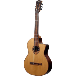 LAG Guitarra Clásica Electroacústica Auditorium Occitania 118 Natural con Tapa de Cedro y Electrónica Astro-LAG Cutaway
