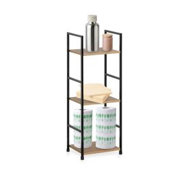 Confortime Estanteria 3 Niveles Metal-Madera Negra 84.5 x 25 x 5.5 cm