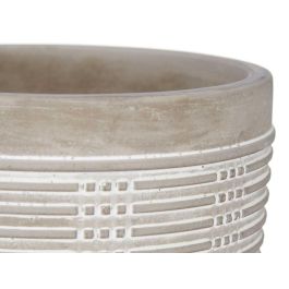 Ibergarden Maceta redonda de cemento rayada, 13,5 x 13 cm, ideal para plantas de interior y exterior en color gris (8 Unidades)
