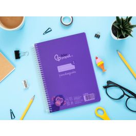 Cuaderno Espiral Liderpapel A5 Pautaguia Tapa Plastico 80H 90 gr Cuadro Pautado 3 mm Con Margen Color Lila Cuaderno Espiral Liderpapel A5 Pautaguia Tapa Plastico 80H 90 gr Cuadro Pautado 3 mm Con Margen Color Lila