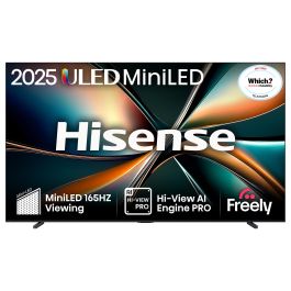 Hisense 100U7QTU - Televisor 100" / 254 cm 4K Ultra HD Mini-LED ULED Smart TV, 144 Hz, HDR10+, AMD FreeSync Premium Pro, Bluetooth, WiFi, VIDAA U9, Negro Precio: 3061.8445. SKU: B18DYE4AGP