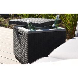 ALLIBERT Keter Mesa de Centro Arcón con Aislamiento Térmico Exterior de Resina Tejida Gris