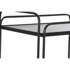 DKD Home Decor Camarera Loft de Metal y Cristal Negra 40.5 cm Largo x 75.5 cm Alto x 60.5 cm Ancho