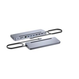 I-tec Dock USB-C con 3 Salidas 4K/5K, 100W PD, 4x USB 3.2, Gigabit Ethernet, Lector SD, Cargador 100W Incluido - Soporte Ergonómico para Portátil