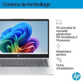 HP Omnibook 3 14-ha0015nf HP14HA0015NF - Portátil 14" FHD IPS - Ryzen AI 5 340 - 16 GB RAM - 512 GB SSD - Windows 11 AZERTY