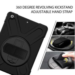 eSTUFF Funda Defender Chicago para iPad 10.2, Antigolpes con Protector de Pantalla, Soporte y Correa - Negro