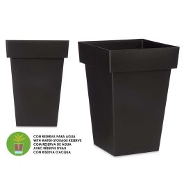 Maceta Cuadrada Antracita Con Reserva Agua 30Cm Ibergarden (6 Unidades)