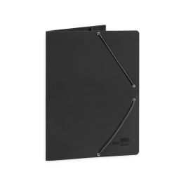 Carpeta Liderpapel Gomas Folio 3 Solapas Carton Plastificado Color Negro