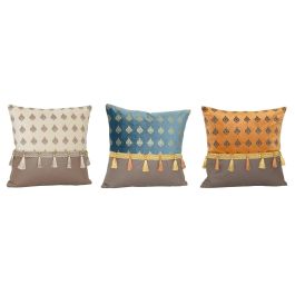 DKD Home Decor Cojin Arabe 45 x 45 x 10 cm Azul Beige Poliester (6 Unidades)