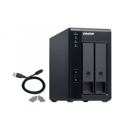 QNAP TR-002 DAS Caja de Expansión de Almacenamiento 2 Bahías 3.5"/2.5" SATA USB-C 3.2 Gen 2 con RAID de Hardware Tipo Torre