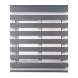 Cintacor - Stor Planet Estor Enrollable Clip&Fix Noche&Día Plata 120x180cm