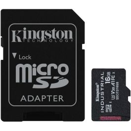 Kingston Tarjeta Memoria MicroSDHC 16GB Industrial U3 V30 A1 -40°C a 85°C Lectura 100MB/s 1920 TBW Precio: 34.59000017. SKU: S55126106