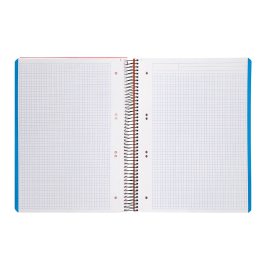 Liderpapel Cuaderno espiral micro wonder A5 120h 90gr cuadro 5mm tapa plástico 6 bandas 6 taladros color rojo