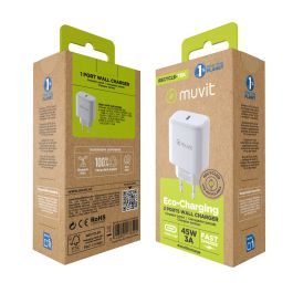 muvit for change cargador de pared Tipo C PD 45W blanco