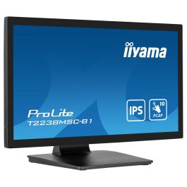 iiyama ProLite T2238MSC-B1 Monitor táctil IPS de 21.5" Full HD (1920x1080) con panel 10 puntos táctiles, HDMI, DisplayPort, USB 3.2, Altavoces, Negro