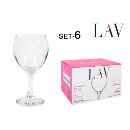Lav Set 6 Copas Vino Tinto Misket 210 cc (4 Cajas)