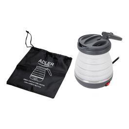 Adler Hervidor de Agua Portátil Plegable AD 1279, 0.6 L, 750 W, Silicona, Gris, Viaje