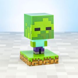 Redstring Lámpara Icons Zombie Minecraft 12 cm Paladone PP6592MCFV2, Iluminación de ambiente multicolor, alimentación por batería AAA, altura 110 mm