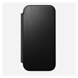 Nomad Modern Leather Folio para iPhone 17 - Funda tipo cartera con cuero, compatible con MagSafe, 3 bolsillos para tarjetas, protección contra caídas, Negro