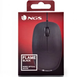 NGS FLAME Ratón Óptico 1000 DPI USB Negro