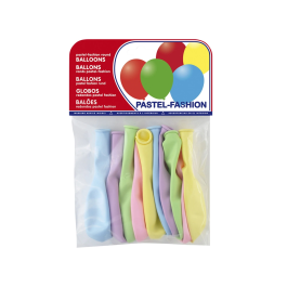 Globo 100% Latex Biodegradable Pastel Claro Colores Surtidos Bolsa 10 Unidades 15x160x120 mm