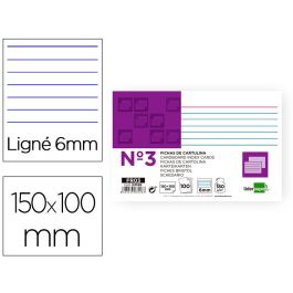 Ficha Liderpapel Rayada Nº3 100x150 mm 180 gr-M2 Paquete De 100 Unidades Precio: 3.0250004356. SKU: B163R2WXSN