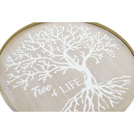 DKD Home Decor Bandeja Decorativa para Hogar Boho de Mdf y Metal Natural Dorado y Blanco de 38.5x38.5x12cm (2 Unidades) DKD Home Decor Bandeja Decorativa para Hogar Boho de Mdf y Metal Natural Dorado y Blanco de 38.5x38.5x12cm (2 Unidades)