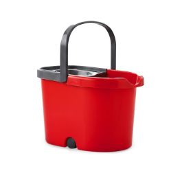 Inde Cubo Escurridor Rojo con Ruedas 29 cm (Ancho) x 29 cm (Alto) x 39 cm (Largo)