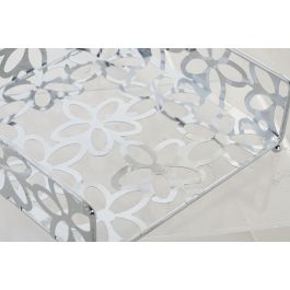 DKD Home Decor Servilletero Margaritas Metal Cromado Plateado 19 x 6 x 18 cm