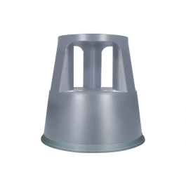 Q-connect Taburete con Ruedas Retráctiles ABS Gris Dos Niveles Soporta 150kg Ø43.5x43cm
