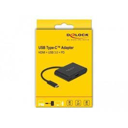 DELOCK USB Type-C Adapter zu HDMI 4K 30 Hz mit USB Typ-A und USB Type-C PD