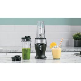 Ninja QB3001EUS Batidora de Vaso para Smoothies 700W con 2 Vasos y Tapas de Viaje, Acero Inoxidable