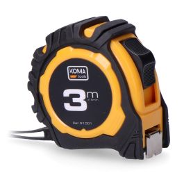 Koma Tools Flexómetro Standard 3 m x 16 mm, Cuerpo ABS Antideslizante con 2 Posiciones de Bloqueo y Clip para Cinturón, Cinta Amarilla Mate Precio: 3.50000002. SKU: B1CN656VZM