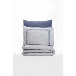 ASI8683742885726 Juego de Cama 100% Algodón Azul - Funda Nórdica 220x240 cm y 2 Fundas de Almohada 60x60 cm