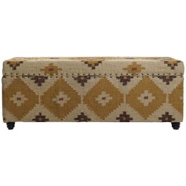 Arcón Home ESPRIT Beige Mostaza Algodón 120 x 40 x 45 cm