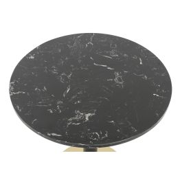 DKD Home Decor Mesita Auxiliar Moderna Negra de Metal y Mármol, 45 cm Ancho x 45 cm Largo x 51 cm Alto, 1 kg