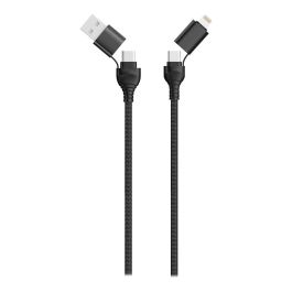 2GO 797369 Cable de Carga 4 en 1 USB-A/USB-C/USB-C/Lightning, 1,2 m, Nylon Negro Precio: 16.7464. SKU: B1EV5HENHF