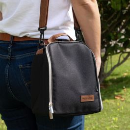 Quid Bolsa Portamenú Dynamic 20x13x20 cm Textil con Asa Bandolera y Interior Aislante