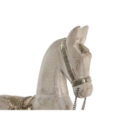 DKD Home Decor Figura Colonial de Caballo de Mango y Metal Natural Plateado 10 x 60 x 53 cm