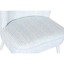 DKD Home Decor Sillón Mediterráneo Sea Breeze Azul Blanco Rayas Poliéster Madera Desmontable Altura Asiento 47cm 73x67x85 cm