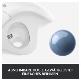 Logitech M575 ERGO Trackball Inalámbrico Bluetooth Ergonómico Blanco